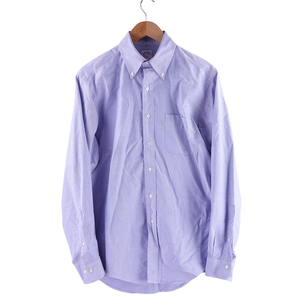 Brooks Brothers 346 Mens Supima Cotton‎ OCBD Shirt Blue USA Made 15.5 34/35 USA